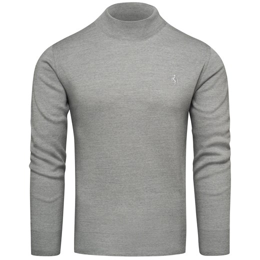 Sweter męski półgolf szary Recea ze sklepu Recea.pl w kategorii Swetry męskie - zdjęcie 186147141