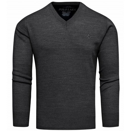 Sweter męski w serek grafitowy Recea ze sklepu Recea.pl w kategorii Swetry męskie - zdjęcie 186147142