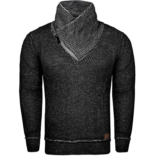 Sweter męski z kominem czarny Recea ze sklepu Recea.pl w kategorii Swetry męskie - zdjęcie 186147152