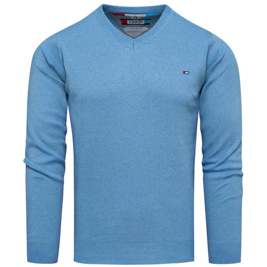 Sweter męski w serek niebieski Recea ze sklepu Recea.pl w kategorii Swetry męskie - zdjęcie 186147160