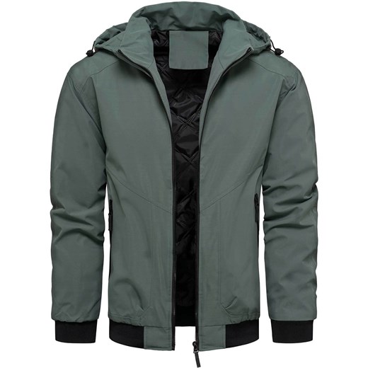 Kurtka męska przejściowa z odpinanym kapturem zielona Recea ze sklepu Recea.pl w kategorii Kurtki męskie - zdjęcie 186147181