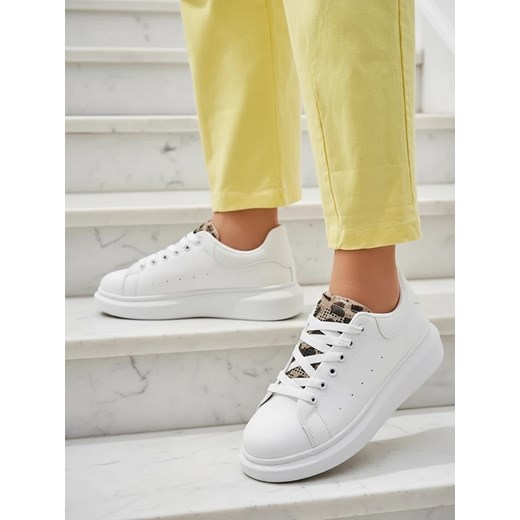 Lalla Bianca: Eleganckie Sneakersy Damskie na Platformie ze sklepu royalfashion.pl w kategorii Buty sportowe damskie - zdjęcie 186147711