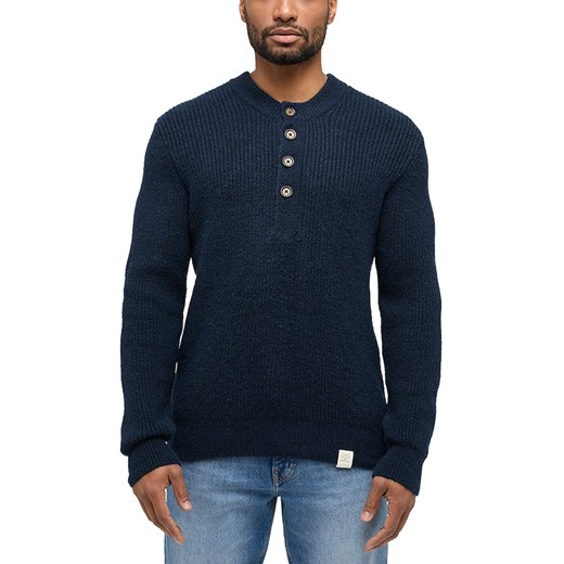 Męski Sweter Mustang Style Emil C Henley Total Eclipse 1014118 5226 ze sklepu YouNeedit.pl w kategorii Swetry męskie - zdjęcie 186148074