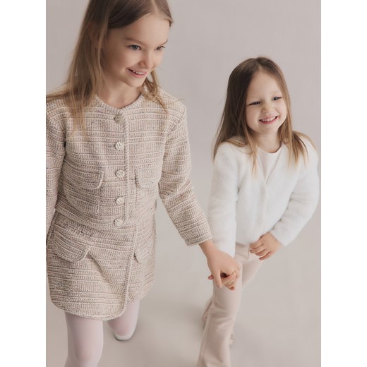 Reserved - Tweedowa marynarka z kieszeniami - wielobarwny ze sklepu Reserved w kategorii Kurtki dziewczęce - zdjęcie 186148470
