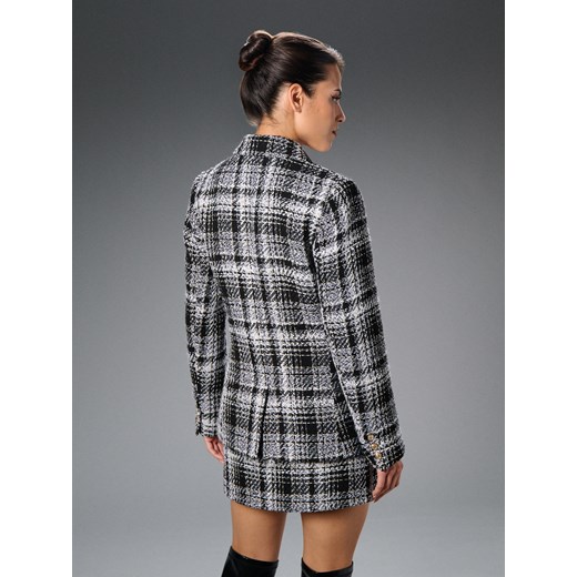 Sinsay - Marynarka w kratę - czarny Sinsay XL Sinsay