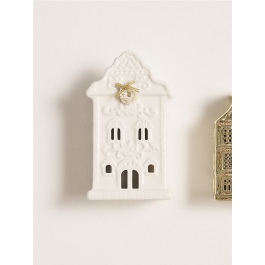 Sinsay - Świecznik z zimowy motywem w kształcie domku - biały ze sklepu Sinsay w kategorii Świeczniki - zdjęcie 186149244