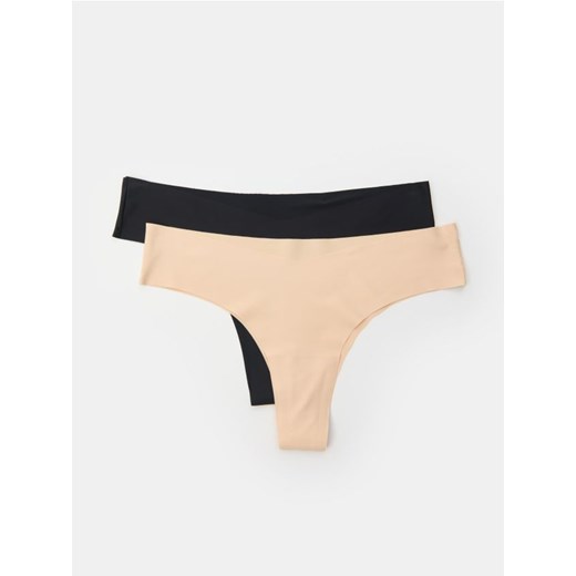 Sinsay - Bezszwowe stringi 2 pack - wielobarwny ze sklepu Sinsay w kategorii Majtki damskie - zdjęcie 186149261