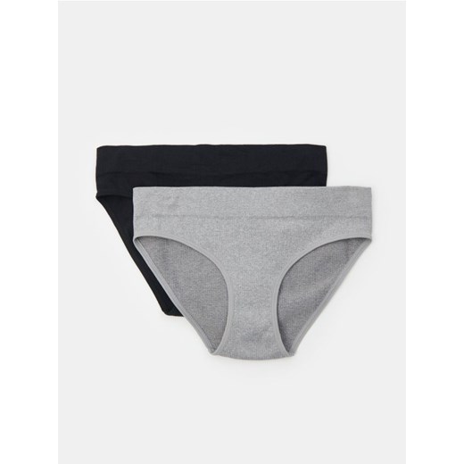 Sinsay - Bezszwowe figi 2 pack - czarny ze sklepu Sinsay w kategorii Majtki damskie - zdjęcie 186149262