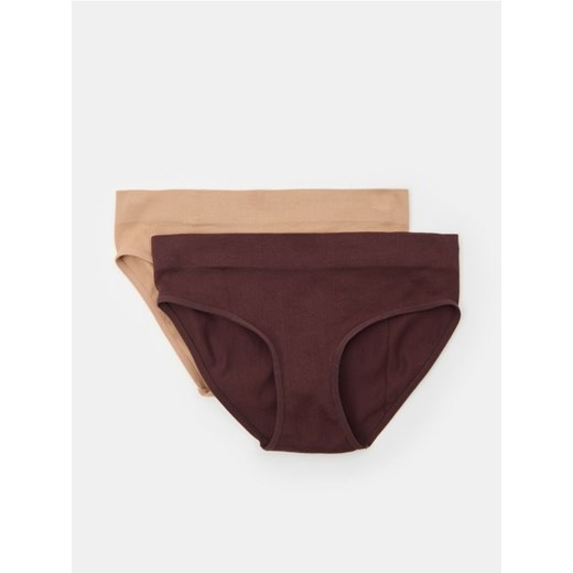 Sinsay - Bezszwowe figi z wysokim stanem 2 pack - wielobarwny ze sklepu Sinsay w kategorii Majtki damskie - zdjęcie 186149263