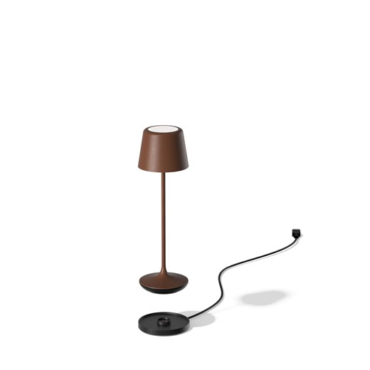 Designerska lampa stołowa LED bezprzewodowa do restauracji LUNA MICRO corten - efekt rdzy 6 sztuk/komplet ze sklepu Lysne w kategorii Lampy stołowe - zdjęcie 186149454