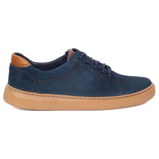 Buty męskie zamszowe skóra naturalna 7136DT granatowe ze sklepu butyolivier w kategorii Półbuty męskie - zdjęcie 186149600