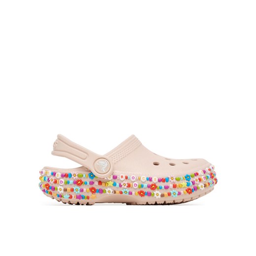 Klapki Crocs Classic Beaded Band Clog 211627 Beżowy ze sklepu eobuwie.pl w kategorii Klapki dziecięce - zdjęcie 186149794