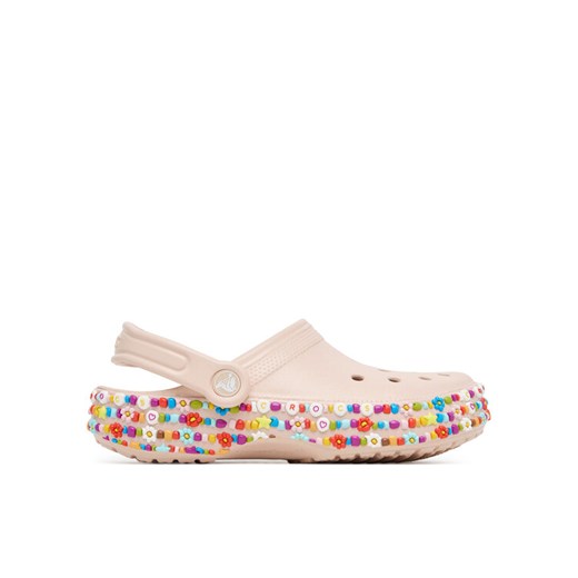 Klapki Crocs Classic Beaded Band 211614 Beżowy ze sklepu eobuwie.pl w kategorii Klapki dziecięce - zdjęcie 186149922