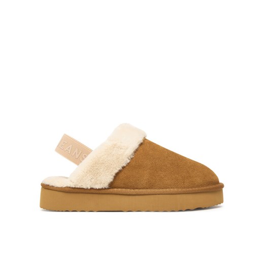 Pepe Jeans Kapcie Dissy Tape W PLS100001 Brązowy ze sklepu MODIVO w kategorii Kapcie damskie - zdjęcie 186151200