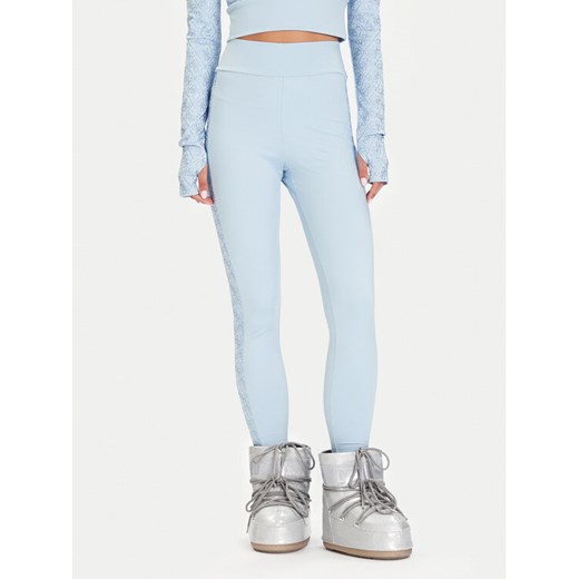 Guess Legginsy W5BB72 K7182 Błękitny Slim Fit ze sklepu MODIVO w kategorii Spodnie damskie - zdjęcie 186151532