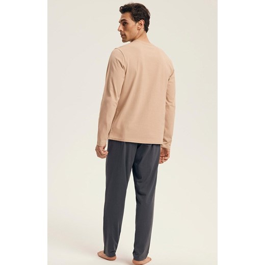 Henderson bawełniana piżama męska 43474 Luro, Kolor beżowo-szary, Rozmiar M, Henderson ze sklepu Primodo w kategorii Piżamy męskie - zdjęcie 186153450