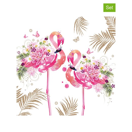 ppd Serwetki (40 szt.) &quot;Floral Flamingos&quot; w kolorze różowym ze sklepu Limango Polska w kategorii Akcesoria kuchenne - zdjęcie 186153592