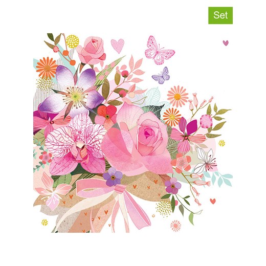 ppd Serwetki (40 szt.) &quot;Rose Bouquet&quot; w kolorze jasnoróżowym Ppd onesize okazyjna cena Limango Polska