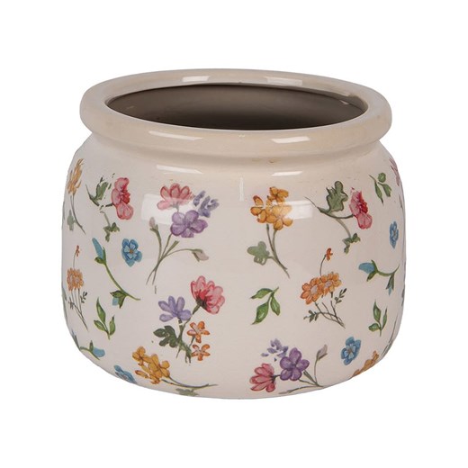 Clayre &amp; Eef Doniczka ze wzorem - wys. 15 x Ø 20 cm onesize okazyjna cena Limango Polska