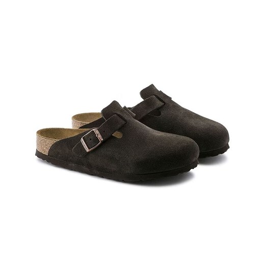 Birkenstock Skórzane chodaki "Boston" w kolorze brązowym 45 wyprzedaż Limango Polska