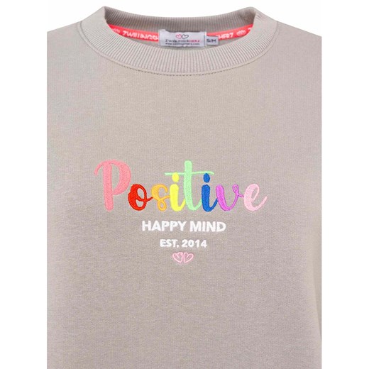 Zwillingsherz Bluza &quot;Positive Rainbow&quot; w kolorze szarym Zwillingsherz L/XL okazyjna cena Limango Polska