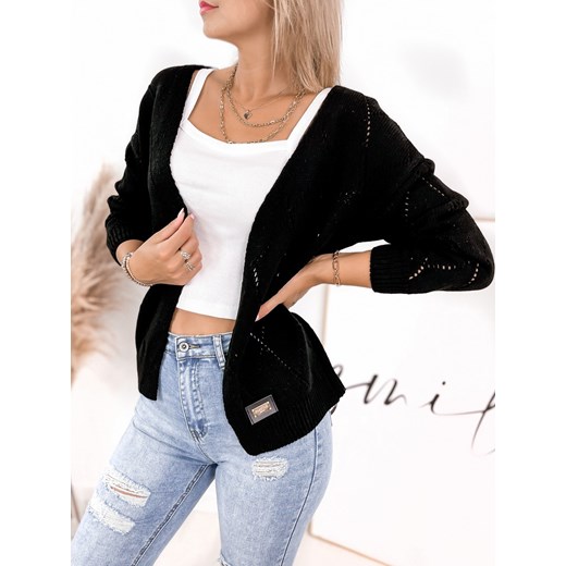 kardigan afia czarny one size - id: prod-15146-group - marki UBRA - 186161992 kardigan afia czarny one size ze sklepu UBRA w kategorii Swetry damskie - zdjęcie 186161992