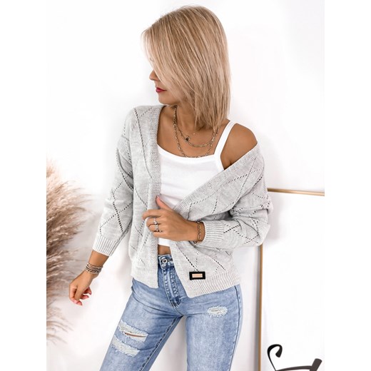 kardigan afia szary one size ze sklepu UBRA w kategorii Swetry damskie - zdjęcie 186161994
