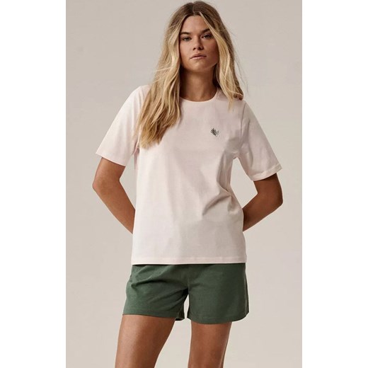 Atlantic krótka bawełniana piżama damska NLP-498E-ROZJ_ZIE, Kolor różowo-zielony, Rozmiar S, ATLANTIC ze sklepu Intymna w kategorii Piżamy damskie - zdjęcie 186162184