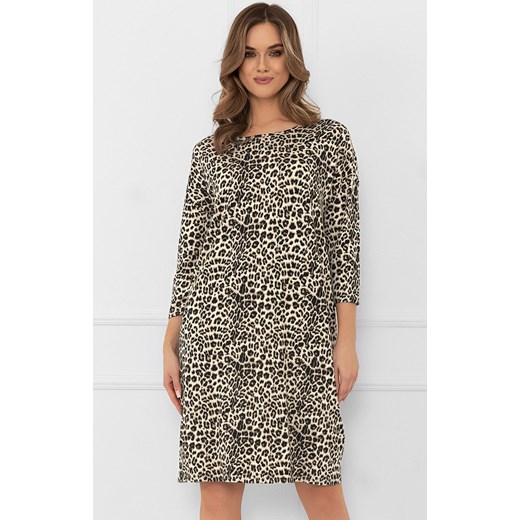 Koszula nocna damska w panterkę z rękawem 3/4 Kenia, Kolor panterka, Rozmiar S, Italian Fashion ze sklepu Intymna w kategorii Koszule nocne - zdjęcie 186162771