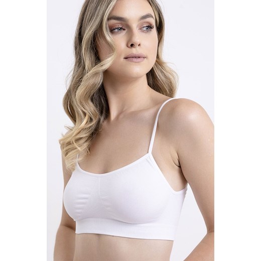 Biały top damski T-95/01, Kolor biały, Rozmiar L, leptir ze sklepu Intymna w kategorii Biustonosze - zdjęcie 186162950