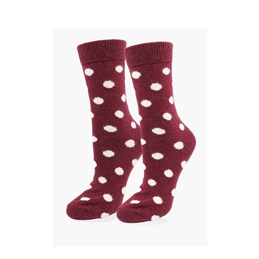 Marilyn bordowe skarpetki damskie w kropki Angora F30, Kolor bordowy, Rozmiar uniwersalny, Marilyn ze sklepu Intymna w kategorii Skarpetki damskie - zdjęcie 186163240