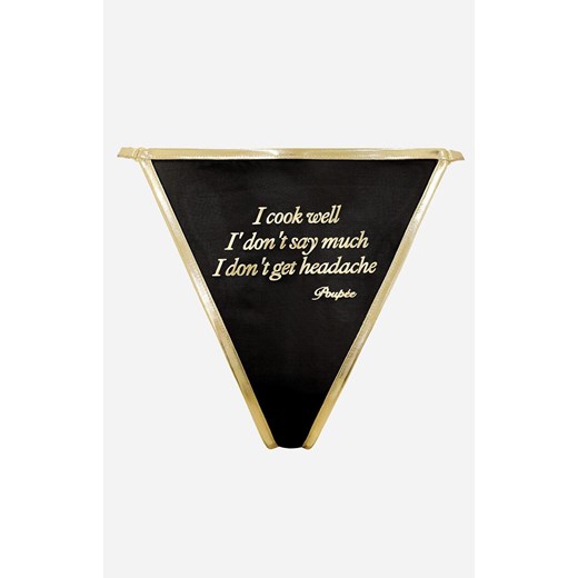 Marilyn figi damskie z zabawnym napisem Perfect Girl, Kolor czarno-złoty, Rozmiar S/M, Marilyn ze sklepu Intymna w kategorii Majtki damskie - zdjęcie 186163383