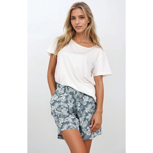 Wiskozowa piżama damska Calm Summer, Kolor biało-zielony, Rozmiar M, Momenti per me ze sklepu Intymna w kategorii Piżamy damskie - zdjęcie 186163501