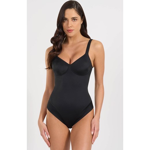 Czarne body damskie z miseczkami 3155, Kolor czarny, Rozmiar 90B, SPIMAN ze sklepu Intymna w kategorii Body damskie - zdjęcie 186163800