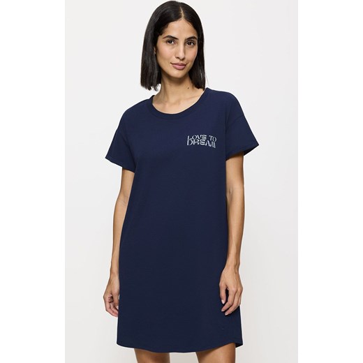 Triumph bawełniana koszula nocna damska Nightdresses 10221117-6047, Kolor granatowy, Rozmiar 36, Triumph ze sklepu Intymna w kategorii Koszule nocne - zdjęcie 186163870