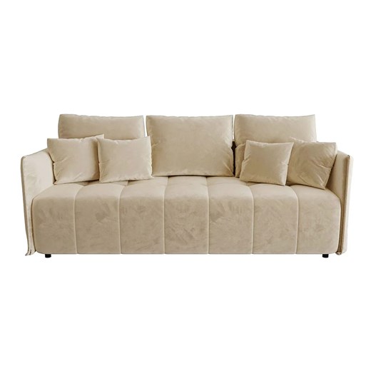 Beżowa rozkładana sofa welurowa W5-C93 ze sklepu Edinos.pl w kategorii Sofy i kanapy - zdjęcie 186163993