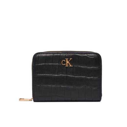 Portfel Calvin Klein Ck Croc Medium Flap Zip Around LV04F1095G Czarny ze sklepu eobuwie.pl w kategorii Portfele damskie - zdjęcie 186166852
