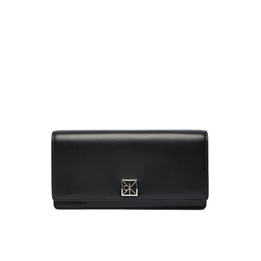 Portfel Calvin Klein Emblem Hw Long Bifold LV04F1098G Czarny ze sklepu eobuwie.pl w kategorii Portfele damskie - zdjęcie 186166870