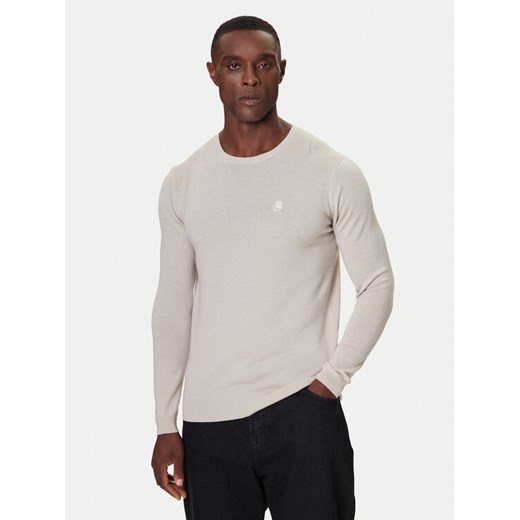 KARL LAGERFELD Sweter 655000 554399 Beżowy Slim Fit ze sklepu MODIVO w kategorii Swetry męskie - zdjęcie 186167334