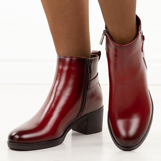 Brązowe skórzane botki damskie na obcasie T.Sokolski Z25-218 36 suzana.pl