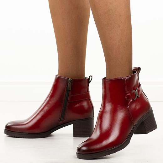 Brązowe skórzane botki damskie na obcasie T.Sokolski Z25-218 38 suzana.pl