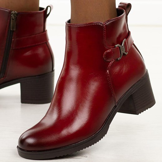 Brązowe skórzane botki damskie na obcasie T.Sokolski Z25-218 36 suzana.pl