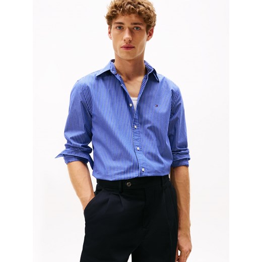 Tommy Hilfiger Męska koszula casual Mężczyźni Regular Fit Bawełna indygo w paski ze sklepu vangraaf w kategorii Koszule męskie - zdjęcie 186169432