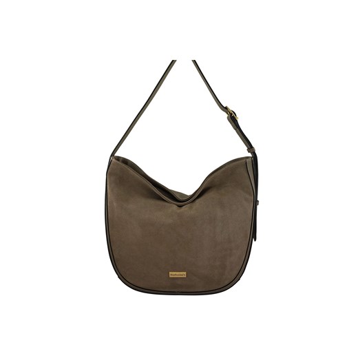 Duża torebka zamszowa na ramię - Beżowa ciemna - id: 11377n - marki Barberini's - 186169552 Duża torebka zamszowa na ramię - Beżowa ciemna ze sklepu butyolivier w kategorii Torebki worki - zdjęcie 186169552