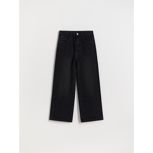 Reserved - Jeansy wide leg - czarny Reserved 146 (10 lat) Reserved promocja
