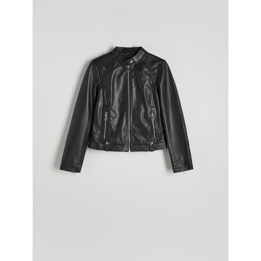 Reserved - Skórzana ramoneska - czarny ze sklepu Reserved w kategorii Kurtki damskie - zdjęcie 186170872