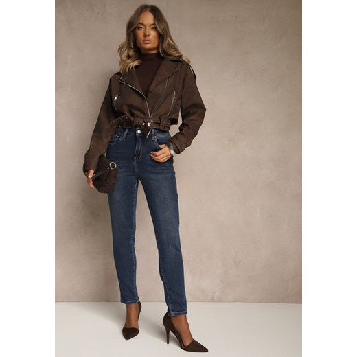 Niebieskie Jeansy o Fasonie Skinny Regular Waist Razella ze sklepu renee.pl w kategorii Jeansy damskie - zdjęcie 186171602