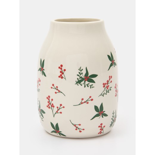 Sinsay - Wazon z dekoracyjnym wzorem z motywem zimowym - kremowy Sinsay One Size Sinsay