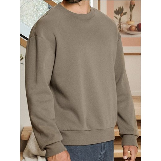 Sinsay - Bluza basic comfort fit - brązowy ze sklepu Sinsay w kategorii Bluzy męskie - zdjęcie 186172993