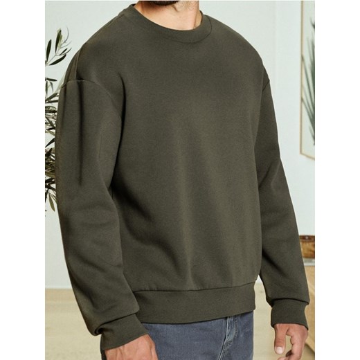 Sinsay - Bluza basic comfort fit - khaki ze sklepu Sinsay w kategorii Bluzy męskie - zdjęcie 186172994